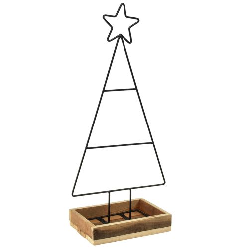 Floristik21 Weihnachtsbaum aus Metall mit Stern und Tablett – 25x18x66 cm – Moderne Festtagsdekoration