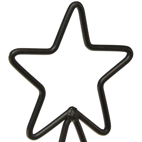 Floristik21 Weihnachtsbaum aus Metall mit Stern und Tablett – 25x18x66 cm – Moderne Festtagsdekoration