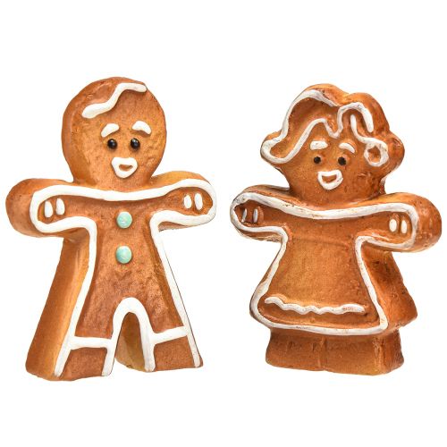 Floristik21 Weihnachtsdeko Keramik Lebkuchenfiguren, Festliche Tischdeko, Weihnachtsgeschenk, 6St 7cm