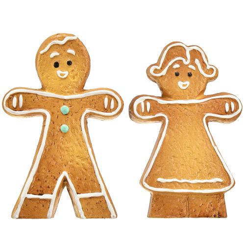 Floristik21 Zauberhafte Keramik Lebkuchenfiguren Set, Weihnachtsdeko für Tisch und Regal, 16cm