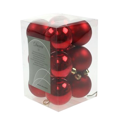 Artikel Weihnachtskugel Plastik Rot Ø6cm 12 St