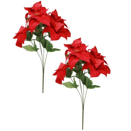 Artikel Festlicher Weihnachtsstern künstlich Rot 50cm Deko-Set 2tlg