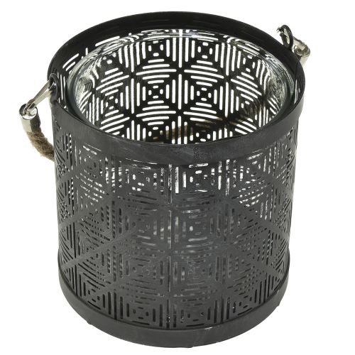 Artikel Windlicht Metall Deko Laterne Henkel Anthrazit Ø16cm 2St