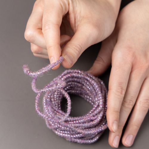 Artikel Wollkordel Rosa mit Goldfaden und Drahtverstärkung 5m x 5mm für Dekoration und Bastelideen