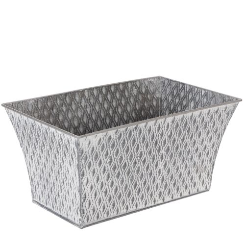 Zinkschale mit Rautenmuster 30cm×18cm H15cm