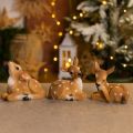 Reh Dekofigur Set liegend Polyresin handbemalt Winterdeko 3 Stk | Floristik21.de