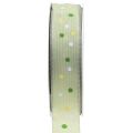 Floristik21 Geschenkband mit Punkten Schleifenband Grün 25mm 18m