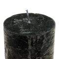 Floristik21 Schwarze Kerzen Durchgefärbt Stumpenkerzen 85x120mm 2St