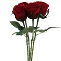 Floristik21 Künstliche Rosen Rot Kunstrosen Seidenblumen Rot 50cm 4St