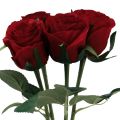 Floristik21 Künstliche Rosen Rot Kunstrosen Seidenblumen Rot 50cm 4St