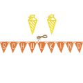 Floristik21 Deko Einschulung Wimpelkette Girlande aus Filz Gelb Orange 295cm