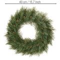 Künstlicher Nadelzweig-Kranz mit Zapfen, 40 cm, Grün, Innenbereich | Floristik21.de