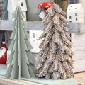 Floristik21 Tannenbaum aus Zapfen, Weihnachtsbaum beschneit, Winterdeko, Advent, Weiß gewaschen H33cm Ø20cm