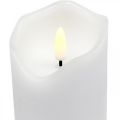 Floristik21 LED Kerze mit Timer Echtwachs Weiß Stumpenkerze H17cm