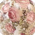 Floristik21 Keramik Kugel mit Rosen Motiv Keramik Deko Steingut 12cm