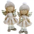 Floristik21 Adventsdeko Weihnachtsengel, Engel Herz Figur H16,5cm 2St