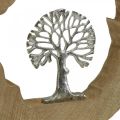 Floristik21 Baum Tischdeko Holz zum Stellen Mangoholz Natur, Metall 32×5×34cm