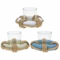 Floristik21 Windlicht Glas mit Rettungsring Ø11cm H7cm 3er-Set