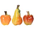 Floristik21 Künstliches Obst Set Keramik Apfel Birne 12cm 3-teilig handbemalt
