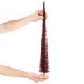 Deko Tannenbaum schlank aus Draht und Kunststoff 60cm auf Holzsockel rot | Floristik21.de