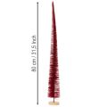 Deko Tannenbaum schlank auf Holzfuß 80cm rot | Floristik21.de