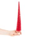 Deko Tannenbaum schmal künstlich mit Holzsockel Rot 40cm 3er Set | Floristik21.de