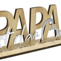Floristik21 Schriftzug „Papa“, Holzdeko, Himmelfahrt, Geschenk zum Vatertag Natur, Silbern L22,5cm H8cm 3St