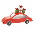 Floristik21 Weihnachts-Auto mit LED Rot Metall 25cm H14,5cm Für Batterie.