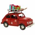 Floristik21 Weihnachts-Auto mit Paketen Rot L11cm
