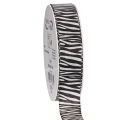 Floristik21 Geschenkband Zebramuster 25mm x 20m Schwarz-Weiß Polyester