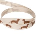 Geschenkband Dackelmotiv 100% Polyester 15mm x 18m Creme-Braun | Floristik21.de