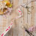 Dekoband Polyester Dackelmotiv Weiß Rosa 15mm 18m Rolle | Floristik21.de
