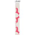 Dekoband Polyester Dackelmotiv Weiß Rosa 15mm 18m Rolle | Floristik21.de