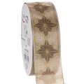 Floristik21 Dekoband Polyester Geschenkband Sterne 40mm x 20m Gold Braun Innenbereich