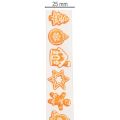 Polyester Geschenkband 25mm 18m Weiß Lebkuchen-Motive Weihnachtsdekoration | Floristik21.de