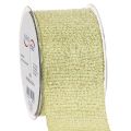 Floristik21 Dekoband Polyester Glittergewebe 55mm 15m Hellgrün für Geschenkverpackungen und Dekoration