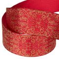 Geschenkband Polyester mit Drahtkante 40mm x 15m Rot-Gold | Floristik21.de