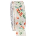 Floristik21 Geschenkband Polyester Herbst Hagebutten Blätter 40mm 18m