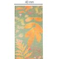 Dekoband Kunstseide Blattmotiv Herbstfarben 40mm x 15m | Floristik21.de