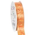 Floristik21 Geschenkband 25mm 18m Kunstseide Herbstfarben mit Blättermotiv