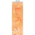 Geschenkband 25mm 18m Kunstseide Herbstfarben mit Blättermotiv | Floristik21.de
