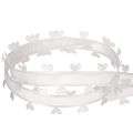 Dekoband aus Polyester 20mm 15m Weiß mit Herzmotiv | Floristik21.de