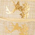 Dekoband Polyester Hirschmotiv 15mm x 15m Gold Braun Innenbereich | Floristik21.de