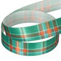 Geschenkband Polyester Karo 15mm x 20m Rot-Grün-Weiß Weihnachtsdekoration | Floristik21.de