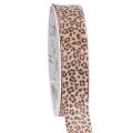 Floristik21 Geschenkband Polyester Leopard-Print 25mm x 18m