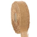 Floristik21 Dekoband Baumwolle mit Fransen 40 mm Braun 30 m Innenbereich