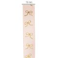 Geschenkband Polyester Rosa Goldene Schleifen 15mm 18m Innenbereich | Floristik21.de