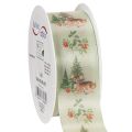 Floristik21 Dekoband Polyester Reh-Motiv Wald Blumen 40mm 15m Innenbereich