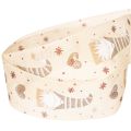 Dekoband Stoff beige Wichtel Herzen 40mm x 15m für Innenbereich | Floristik21.de
