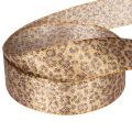 Geschenkband mit Leopard-Muster 25mm x 20m Braun-Gold Kunstseide Innenbereich | Floristik21.de